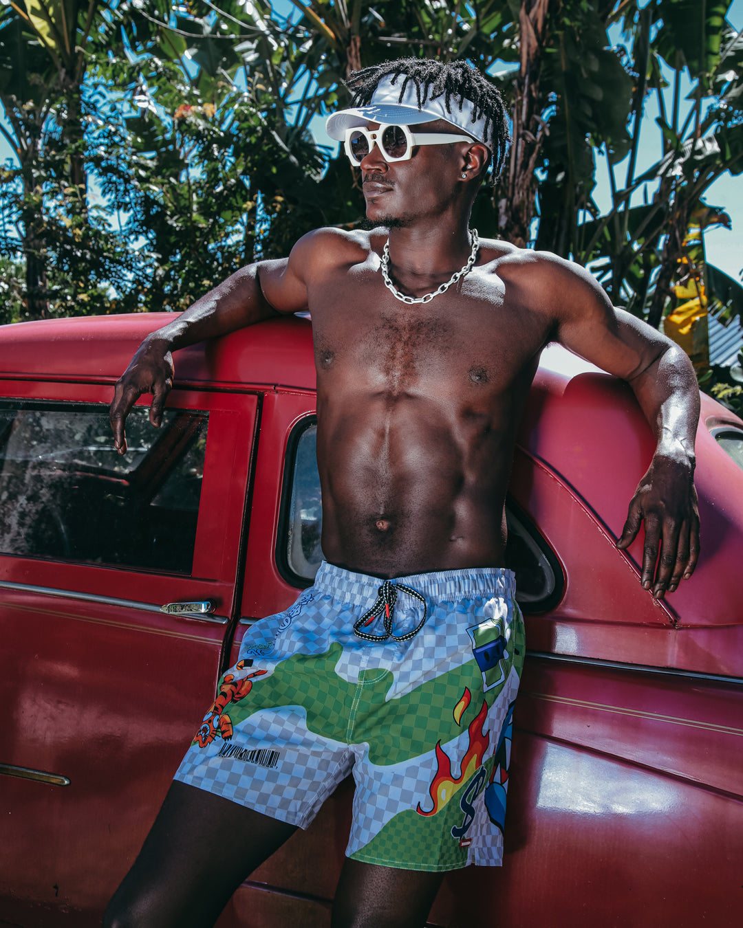 WTF ART SHOTO SWIM TRUNKS